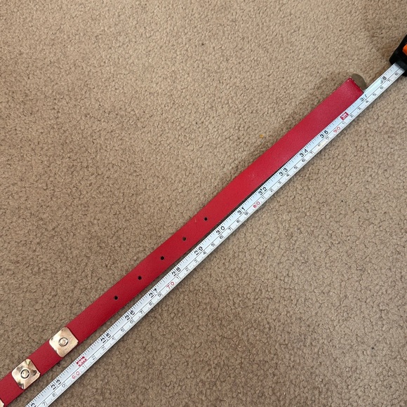 Vintage 1980’s red Leather Southwestern silver Concho skinny Retro belt Froneza main image 9